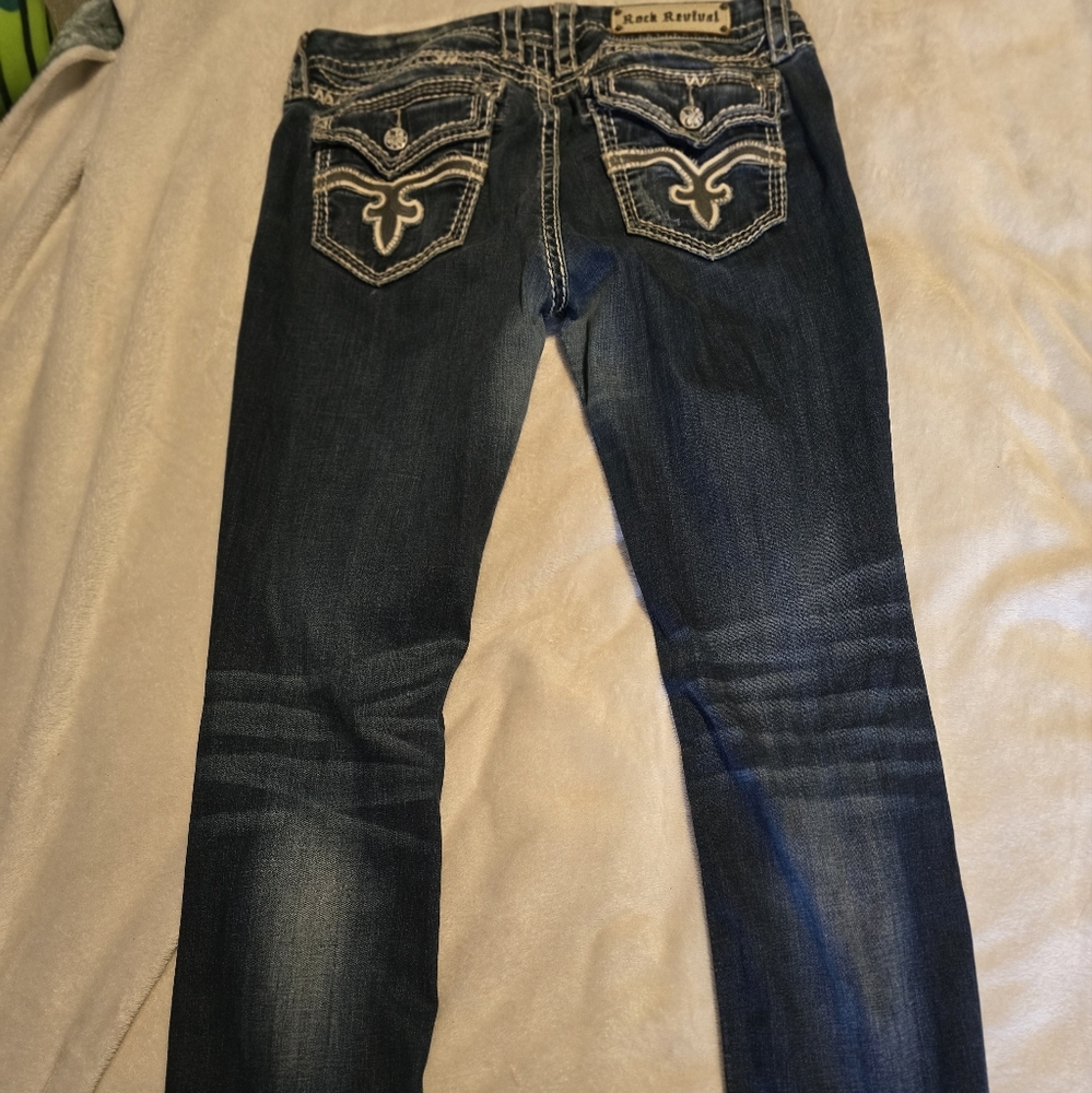 Rock Revival Dark Blue Jeans.